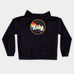 Lily // Rainbow In Space Vintage Style Kids Hoodie